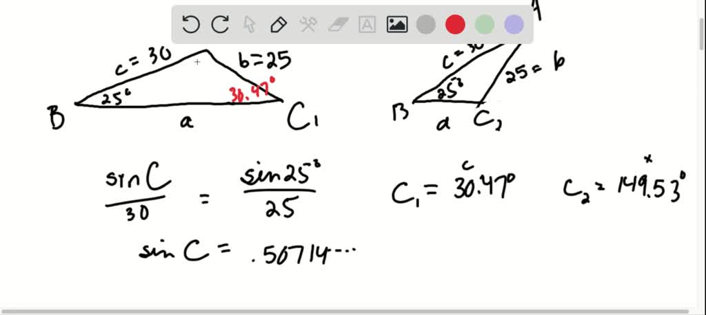 SOLVED:Use the Law of sines to solve for all possible triangles that ...