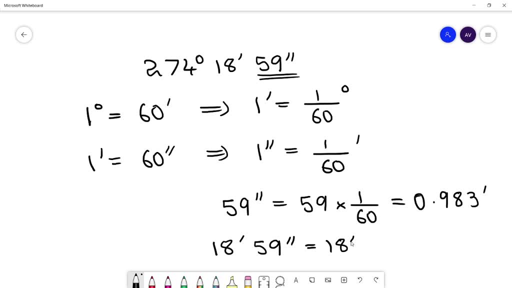 SOLVED:Convert angle measure to decimal degrees. If applicable, round ...