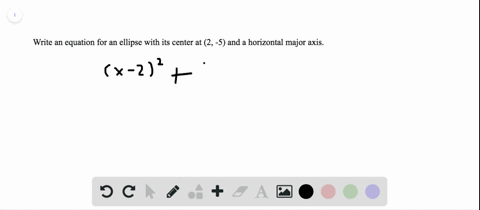 write-an-equation-for-an-ellipse-with-its-center-at-2-5-and-a-horizontal-major-axis
