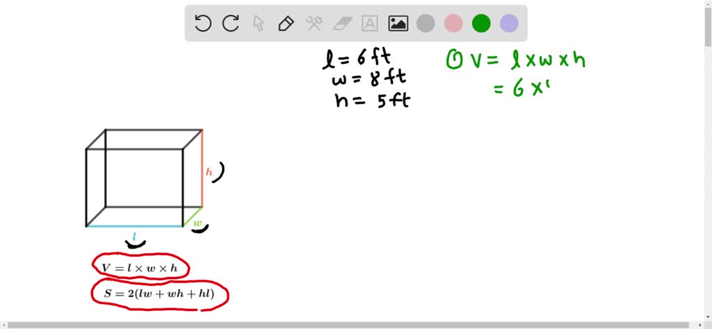 SOLVED:Find the volume V and surface area S of a closed rectangular box ...