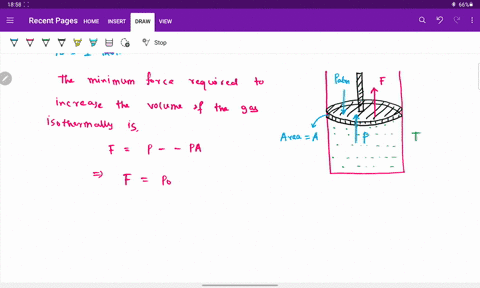 one-mole-of-an-ideal-gas-is-contained-under-a-light-frictionless-piston-of-a-vertical-cylinder-at-a-