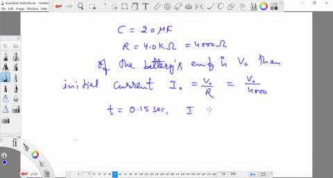 a-capacitor-charging-circuit-consists-of-a-battery-an-uncharged-20-mu-mathrmf-capacitor-and-a-40-m-2