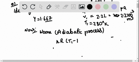 in-an-adiabatic-expansion-of-an-ideal-gas-initially-at-280-mathrmk-22-mathrml-and-48-mathrmatm-an-am