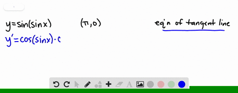 find-an-equation-of-the-tangent-line-to-the-curve-at-the-given-point-y-sin-sin-x-pi-0