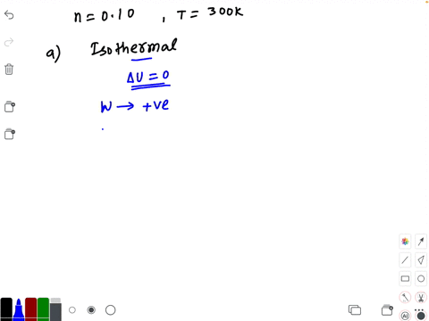a-piston-cylinder-system-contains-010-mole-of-ideal-gas-at-300-mathrmk-a-if-the-gas-expands-isotherm