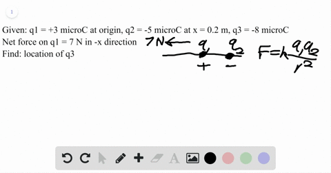 three-point-charges-are-arranged-along-the-x-axis-charge-q_1-300-space-muc-is-at-the-origin-and-char