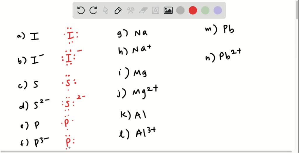 SOLVED Write Lewis Dot Symbols For The Following Atoms And Ions a I