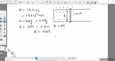 a-metal-bar-of-mass-500-g-slides-outward-at-a-constant-speed-of-15-mathrmcm-mathrms-over-two-paralle