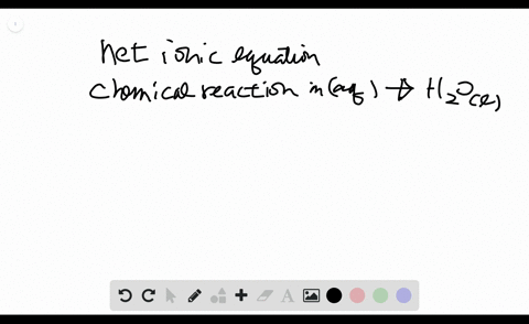 SOLVED:Write the net ionic equation for a chemical reaction that occurs ...