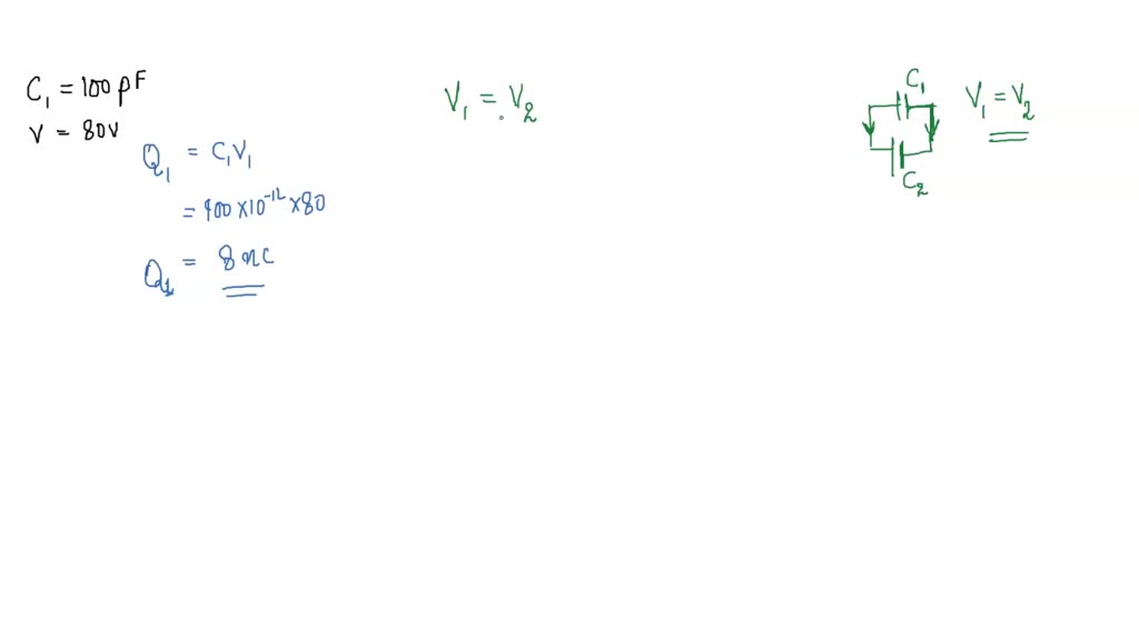 A 100 pF capacitor is charged to a potential difference of 80.0 V, and