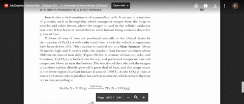 describe-the-principal-reactions-that-take-place-in-a-blast-furnace