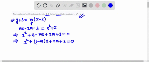 find-equations-of-both-lines-through-the-point-2-3-that-are-tangent-to-the-parabola-yx2x