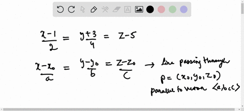 a-describe-the-line-whose-symmetric-equations-are-fracx-12fracy34z-5-see-exercise-52-b-find-parametr