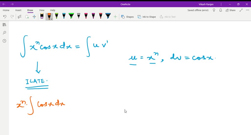 Use integration by parts to establish the reduction formula. ∫x^n cosx ...