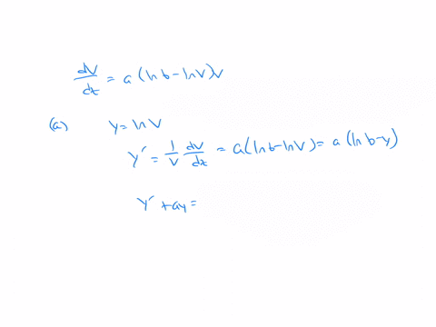 a-model-for-tumor-growth-is-given-by-the-gompertz-equation-fracd-vd-taln-b-ln-v-v-where-a-and-b-ar-3