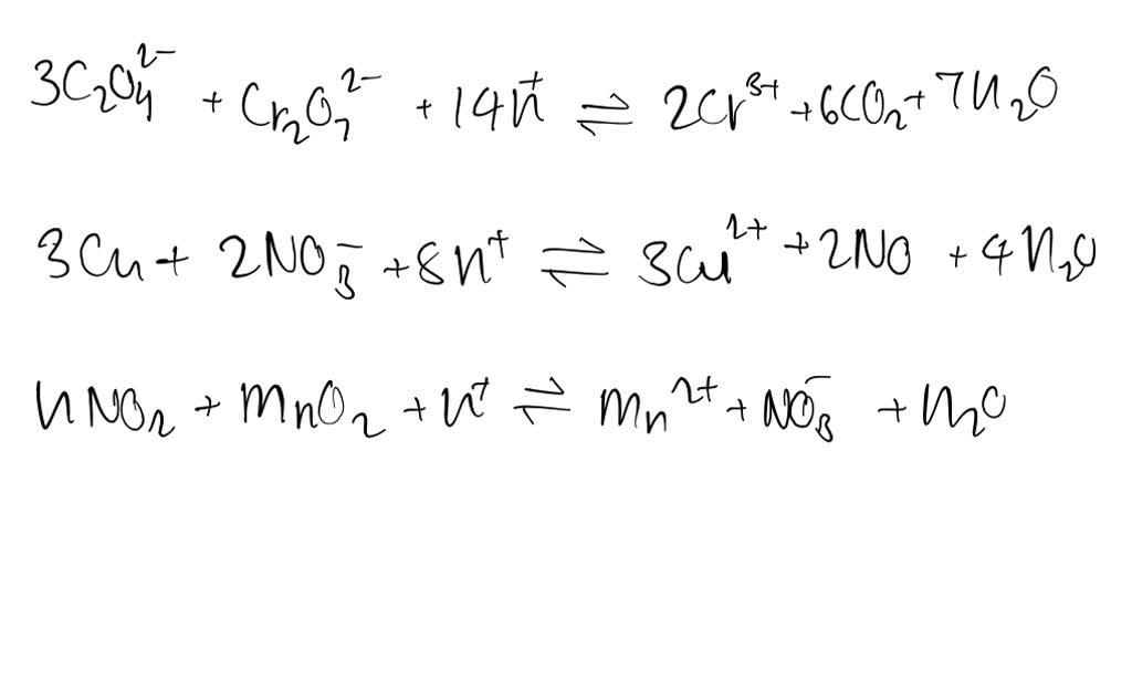 SOLVEDBalance the following oxidationreduction equations. The
