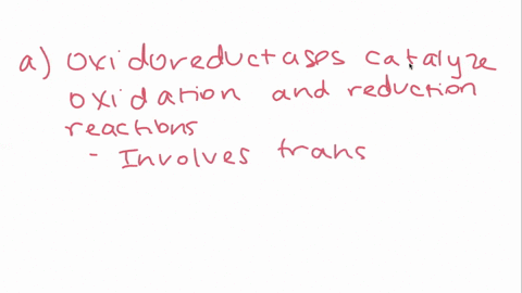 what-type-of-reaction-is-catalyzed-by-each-of-the-following-classes-of-enzymes-a-oxidoreductases-b-t
