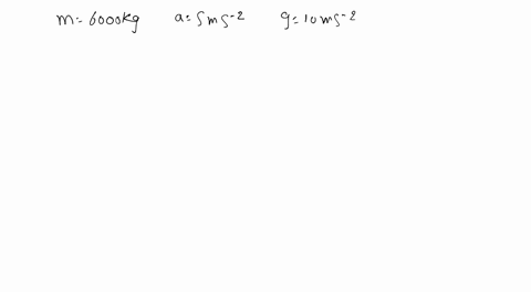 an-elevator-weighing-6000-mathrmkg-is-pulled-upward-by-a-cable-with-an-acceleration-of-5-mathrmms-2-