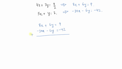 use-elimination-to-solve-each-system-of-equations-check-your-solution-leftbeginarrayl-4-x3-yfrac92-5