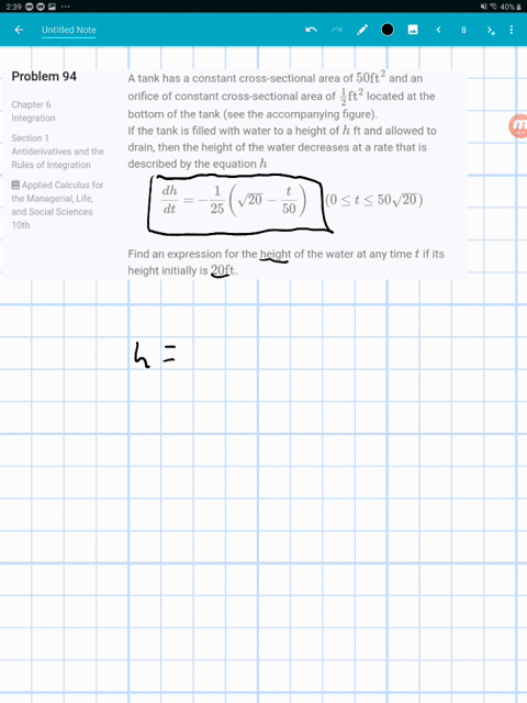 a-tank-has-a-constant-cross-sectional-area-of-50-mathrmft2-and-an-orifice-of-constant-cross-sectio-2