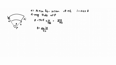 in-fig-29-61-two-circular-arcs-have-radii-a189-mathrmcm-and-b107-mathrmcm-subtend-angle-theta740circ