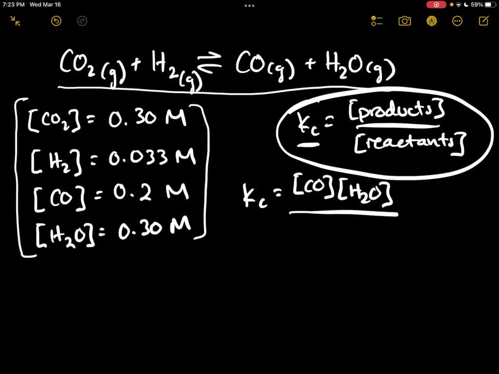 What is the numerical value of Kc for the following reaction if the