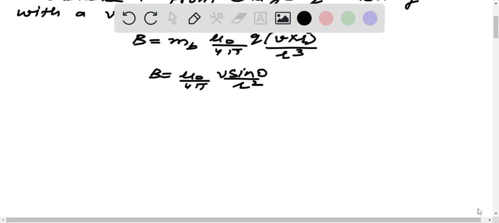 SOLVED:Biot-Savart law indicates that the moving electrons (velocity 𝐯 ...