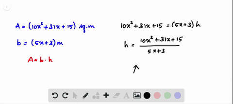 the-area-of-the-following-parallelogram-is-left10-x231-xright-15-square-meters-if-its-base-is-5-x3-m