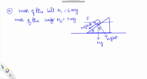 a-bowling-ball-of-mass-m_1600-mathrmkg-is-initially-at-rest-on-the-sloped-side-of-a-wedge-of-mass-m_