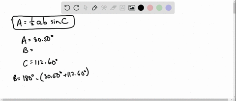 find-the-area-of-each-triangle-a-b-c-see-examples-8-and-9-a3050circ-b1300-mathrmcm-c11260circ
