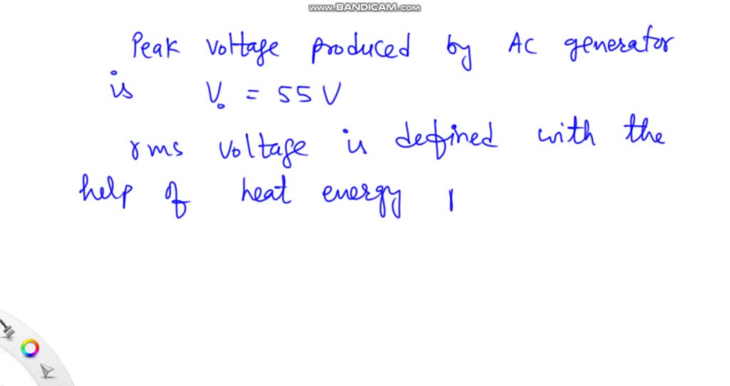 SOLVEDAn AC generator produces a peak voltage of 55 V. What is the rms