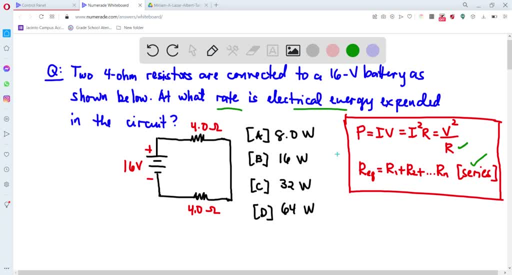 SOLVED: In the circuit diagram below, two 4.0-ohm resistors are ...