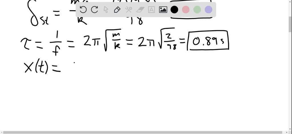 Solved For The Spring Mass System Shown Determine The Static Deflection δst The System Period 6582