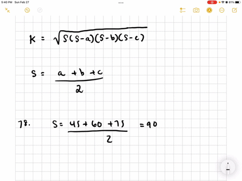 use-radicals-to-solve-the-problems-find-to-the-nearest-square-yard-the-area-of-a-triangular-plot-of-