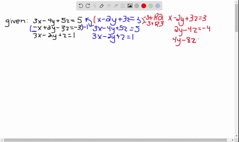 solve-using-elimination-if-the-system-is-linearly-dependent-state-the-general-solution-in-terms-of-a