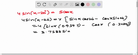 solve-the-equation-4-sin-leftx-20circright5-cos-x-for-values-of-x-between-0circ-and-90circ