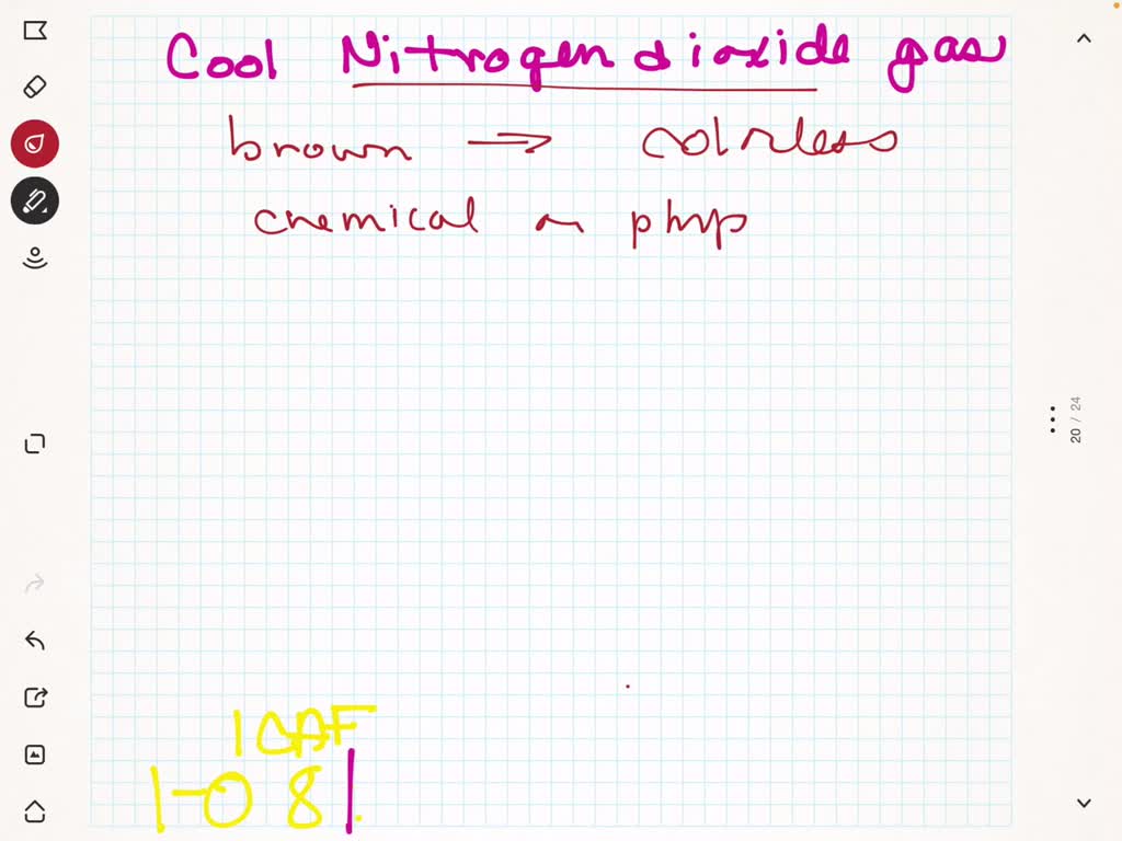 SOLVEDWhen nitrogen dioxide gas is cooled, it changes from brown to