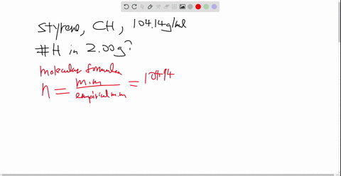 the-empirical-formula-of-styrene-is-mathrmch-the-molar-mass-of-styrene-is-10414-mathrmg-mathrmmol--3