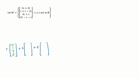 In Exercises 15 and 16, find A such that the given set is Col A {[ 2 s+ ...