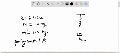 a-spring-scale-hung-from-the-ceiling-stretches-by-64-mathrmcm-when-a-10-mathrmkg-mass-is-hung-from-2