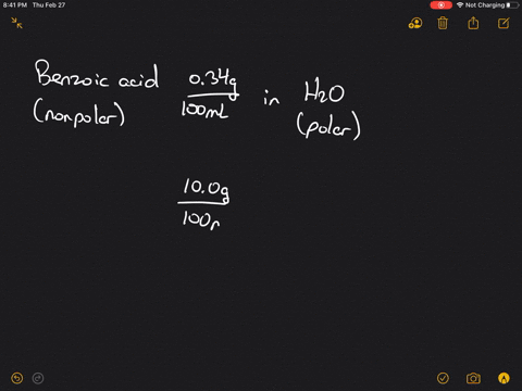 the-solubility-of-benzoic-acid-is-034-mathrmg-100-mathrmml-in-water-at-25circ-mathrmc-and-100-mathrm