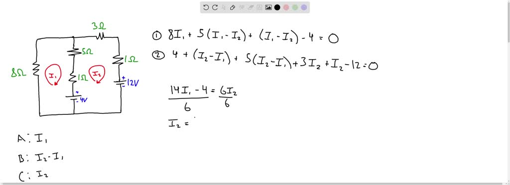 Determine the current in each branch of the circuit shown in Figure P ...