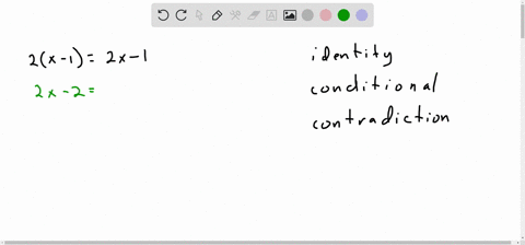 determine-whether-the-equation-is-an-identity-a-conditional-equation-or-a-contradiction-2x-12-x-1