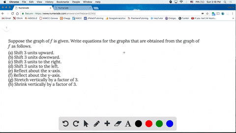 SOLVED:Suppose the graph of f is given. Write equations for the graphs ...