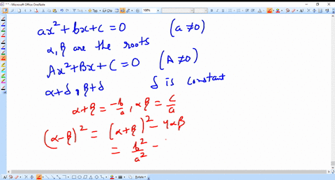 if-alpha-beta-are-the-roots-of-the-equation-a-x2b-xc0-a-neq-0-and-alphadelta-betadelta-are-the-roots