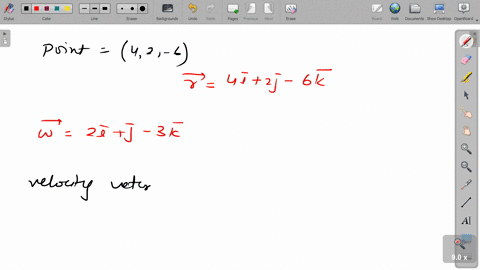 the-point-is-rotating-around-an-axis-through-the-origin-with-angular-velocity-vecomega2-vecivecj-3-4