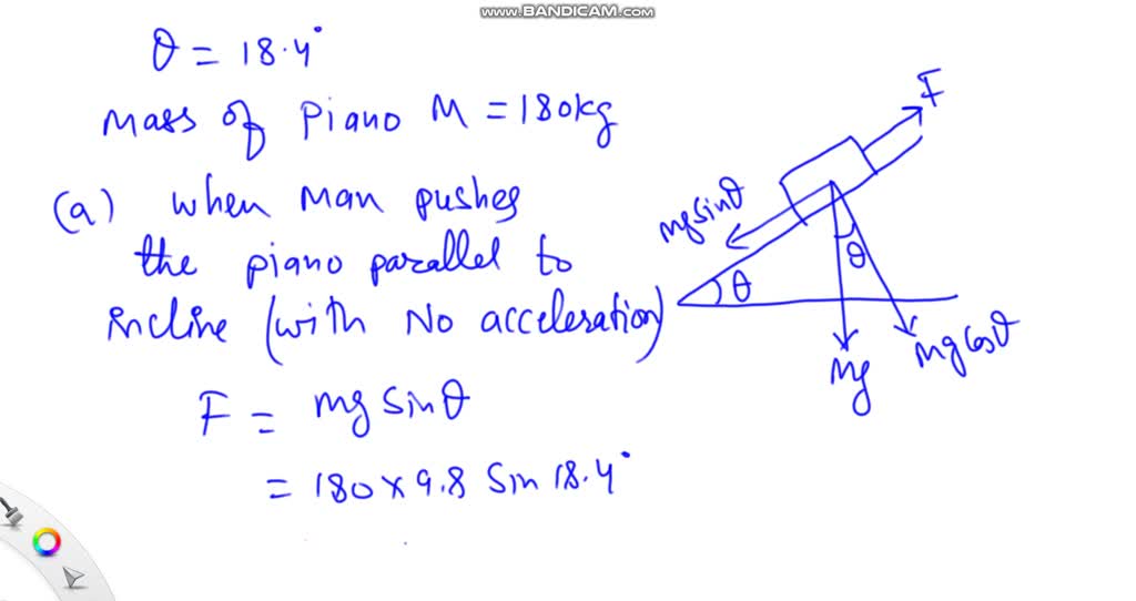 A Man Pushes On A Piano With Mass 180 Kg; It Slides At Constant ...