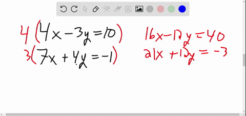use-the-elimination-method-to-solve-the-system-beginaligned4-x-3-y107-x4-y-1endaligned
