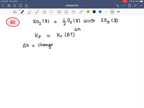 the-ratio-of-mathrmkp-mathrmkc-for-the-reaction-mathrmso_2mathrmg1-2-mathrmo_2mathrmg-rightlefthar-2