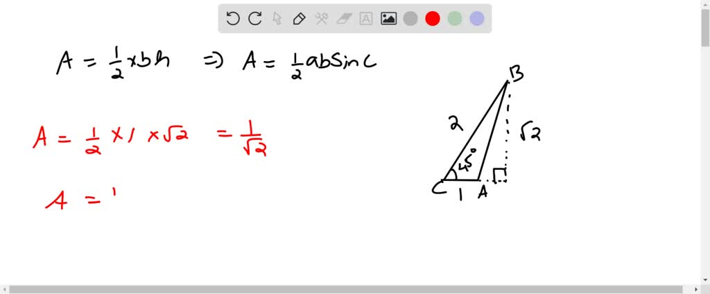 SOLVED:Find The Area Of Each Triangle Using The Formula 𝒜=(1)/(2) B H ...